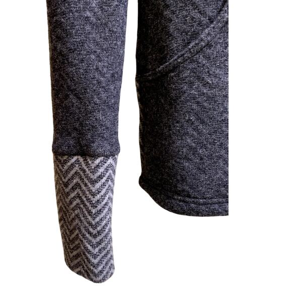 prana Women Jacket Medium Wool Blend Gray Black Herringbone Full Front Zip Hood - Picture 5 of 12